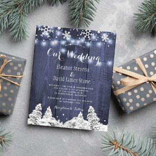 Snowflakes winter wonderland wedding invitation