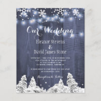 Snowflakes winter wonderland wedding invitation