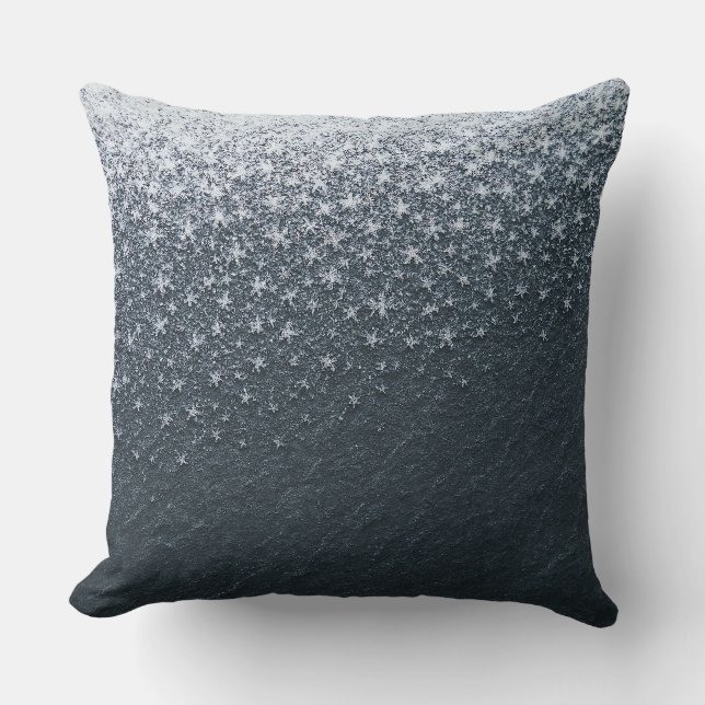 Snowflakes with a light frost texture  throw pillow (Front)