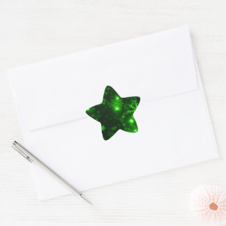 Snowflakes with Green Background Star Sticker