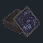 Snowflakes with Midnight Blue Background Jewelry Box<br><div class="desc">Merry Christmas celebration with this item. This design looks good on any product. ⭐PERSONALIZE this template with your artwork. ⭐EDIT it further to make more changes. ⭐TRANSFER this design to any product. Visit all my stores at bit.ly/SandyspiderStores (cut and paste).</div>