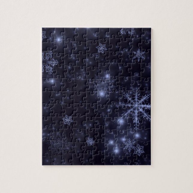 Snowflakes with Midnight Blue Background Jigsaw Puzzle (Vertical)