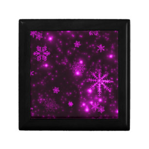 Snowflakes with Purple Background Jewelry Box
