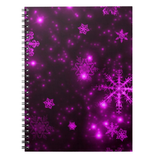 Snowflakes with Purple Background Notebook (Front)