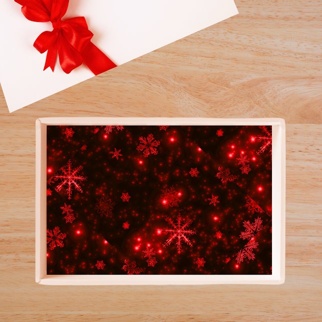 Snowflakes with Red Background Tissue Paper (Snowflakes with Red Background Tissue Paper)