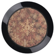 Snowflakes Wood Inlay Graphic Print Decor On A Usb Charging Station at Zazzle