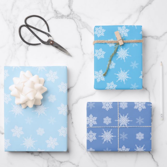 Snowflakes Wrapping Paper Sheets (Front)
