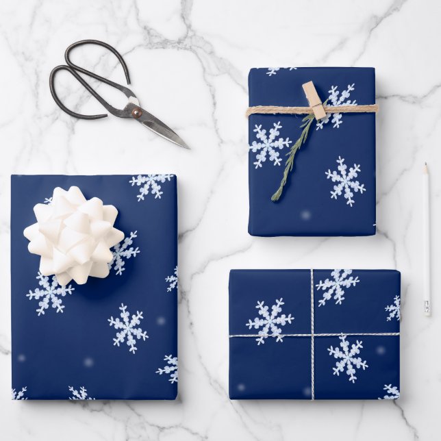 Snowflakes Wrapping Paper Sheets (Front)