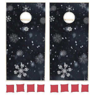 Snowflakes- Zazzle_Growshop. Cornhole Set