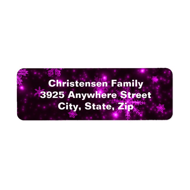SnowflakesPurple Background Return Address Labels (Front)