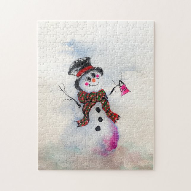 Snowgal with bling purse puzzle (Vertical)