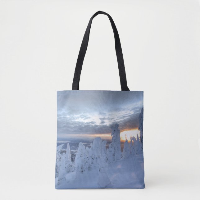 Snowghosts at sunset at Whitefish Mountain Tote Bag (Front)