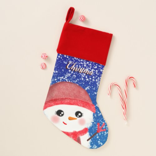 Snowgirl Merry Christmas Christmas Stocking