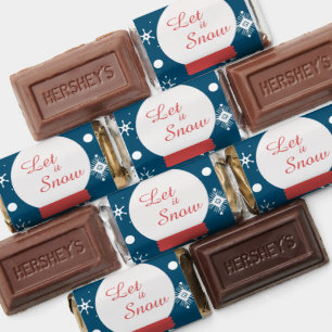 Snowglobe Christmas Snowflakes Let it Snow Blue Hershey's Miniatures