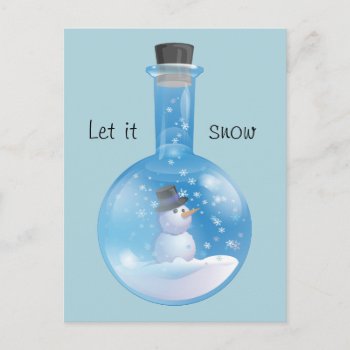 Snowglobe Flask Holiday Postcard by raginggerbils at Zazzle