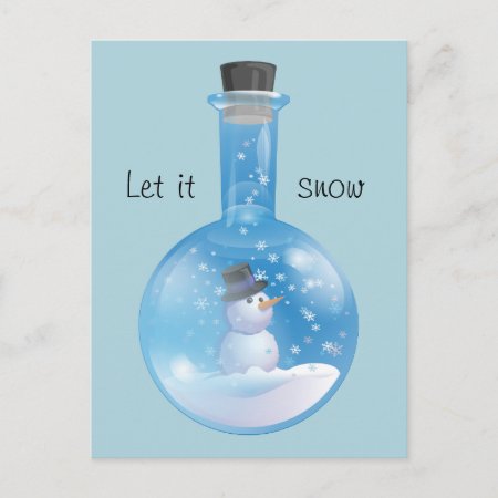 Snowglobe Flask Holiday Postcard