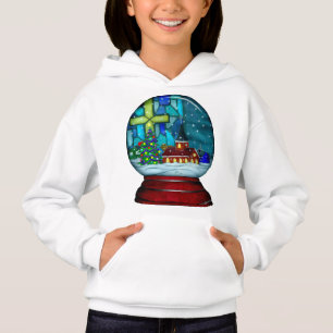 Snowglobe Whimsey Catholic Holiday Hoodie