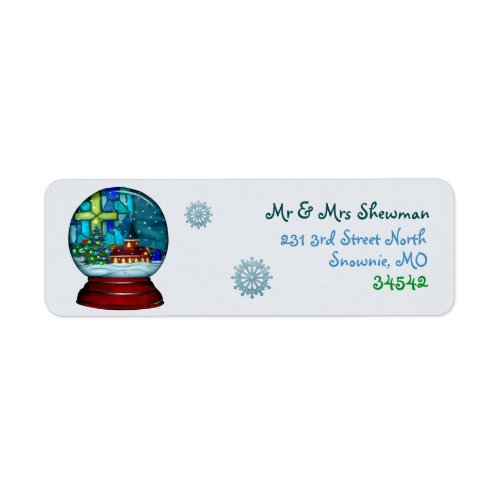 Snowglobe Whimsey Catholic Holiday Label