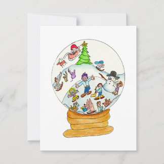 Snowglobe Winter Fun Holiday Card