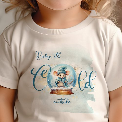 Snowglobe Winter Theme Baby Shower Baby T_Shirt