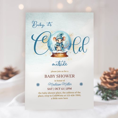 Snowglobe Winter Theme Baby Shower Invitation