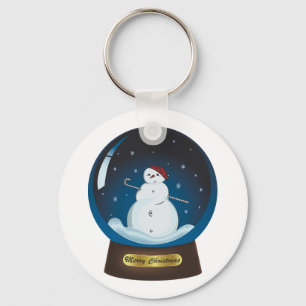 Snowglobe with cute snowman keychain