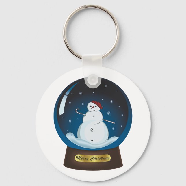 Snowglobe with cute snowman keychain (Front)