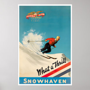 Snowhaven Art Vintage Idaho Ski Poster Retro