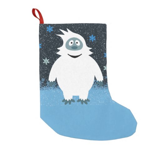 Snowie the abominable snowman small christmas stocking