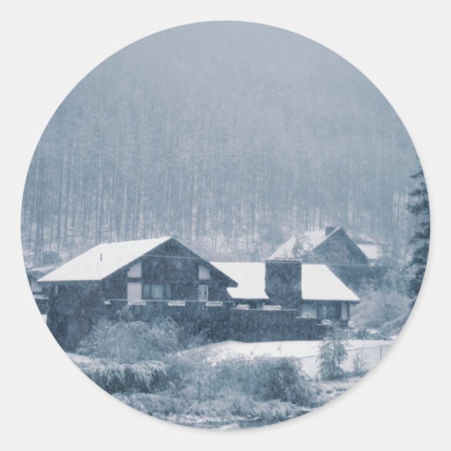 Snowing In Aspen Stickers (Front)