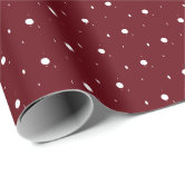 Burgundy and White Snowflake Christmas Wrapping Paper