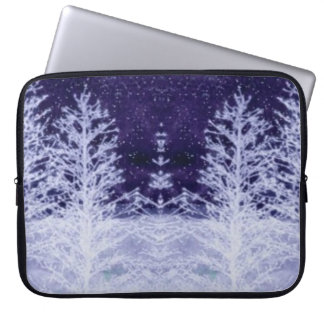 Snowing Winter Night Laptop Sleeve