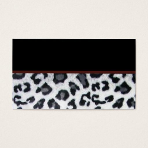 Customizable snowleopard with black trim business card template