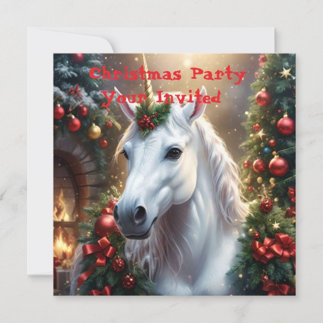 Snowlight: The Enchanted Christmas Unicorn Invitation (Front)