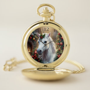 Snowlight: The Enchanted Christmas Unicorn Pocket Watch