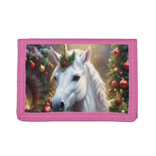 Snowlight: The Enchanted Christmas Unicorn Tri-fold Wallet