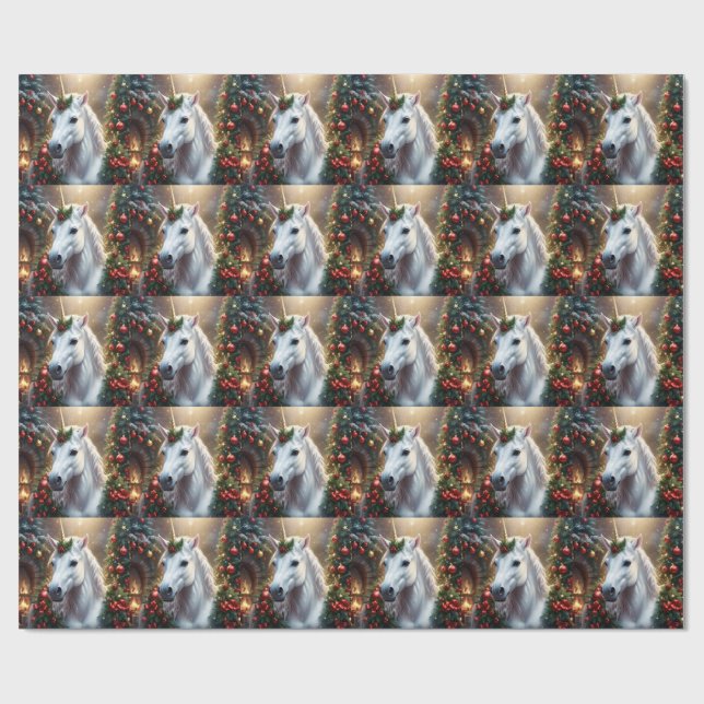 Snowlight: The Enchanted Christmas Unicorn Wrapping Paper (Flat)