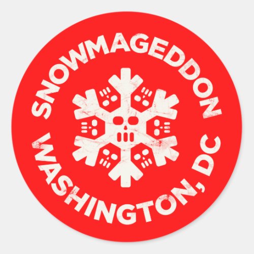 SNOWMAGEDDON WASHINGTON DC CLASSIC ROUND STICKER