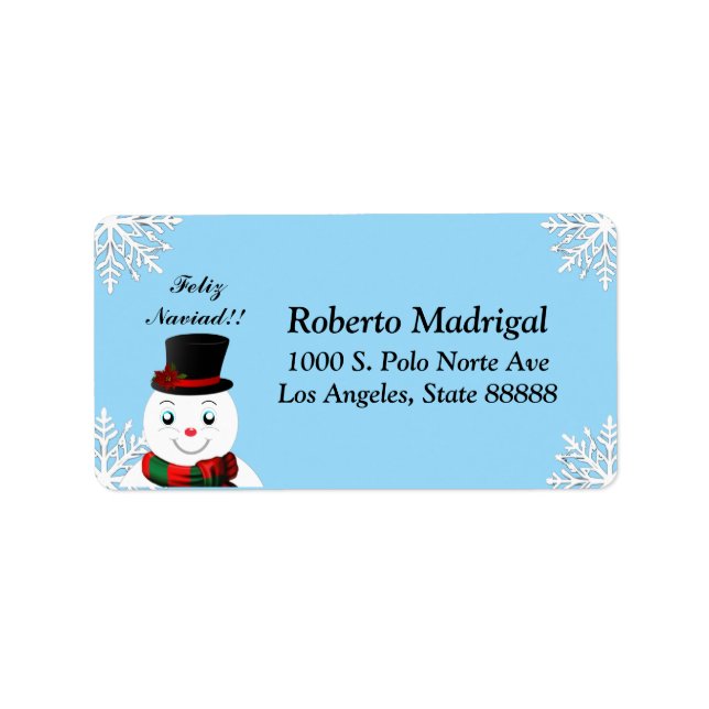 snowmam label (Front)