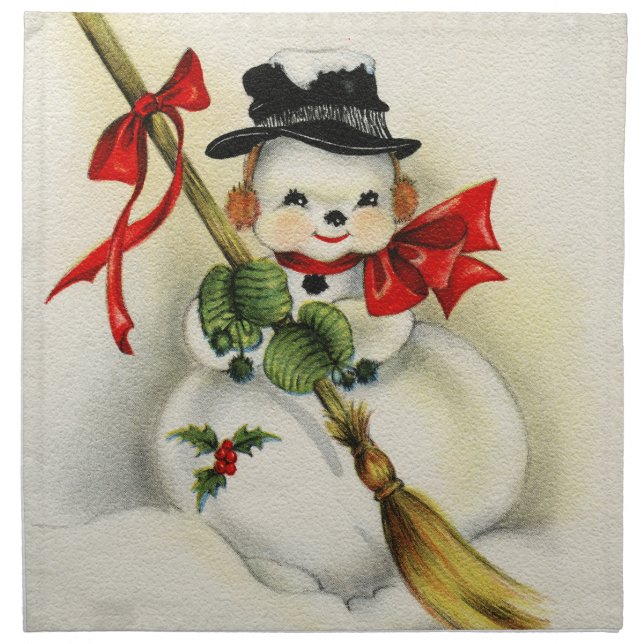 Snowman 001 cloth napkin (Front)