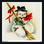 Snowman 001 wall decal<br><div class="desc">Graphic of a snowman in vintage look</div>