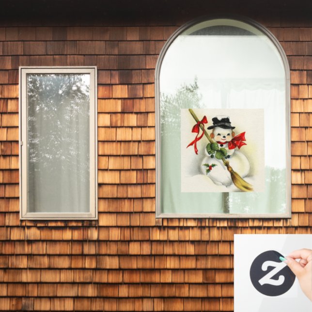 Snowman 001 window cling (Home Window)