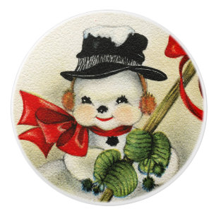 Snowman 004 ceramic knob