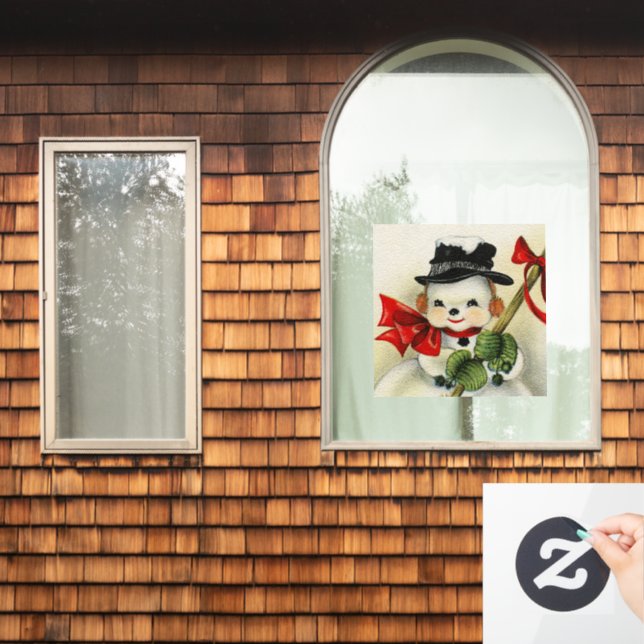 Snowman 004 window cling (Home Window)