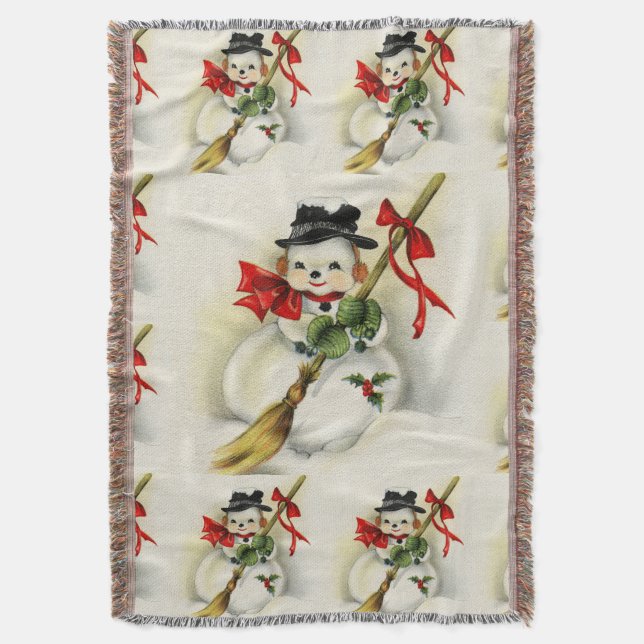 Snowman 009 throw blanket (Front Vertical)