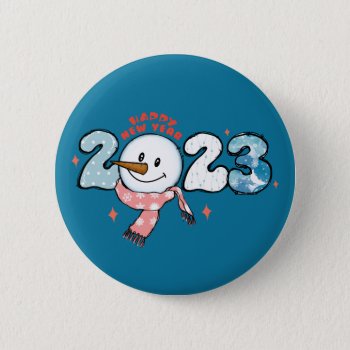 Snowman 2023 Button by ChristmasTimeByDarla at Zazzle
