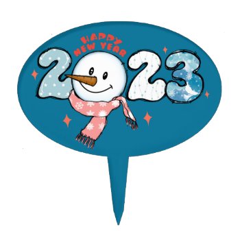 Snowman 2023 Cake Topper by ChristmasTimeByDarla at Zazzle
