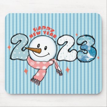 Snowman 2023 Mouse Pad by ChristmasTimeByDarla at Zazzle