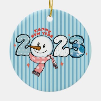 Snowman 2023 Ornament by ChristmasTimeByDarla at Zazzle