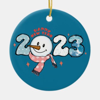 Snowman 2023 Ornament by ChristmasTimeByDarla at Zazzle